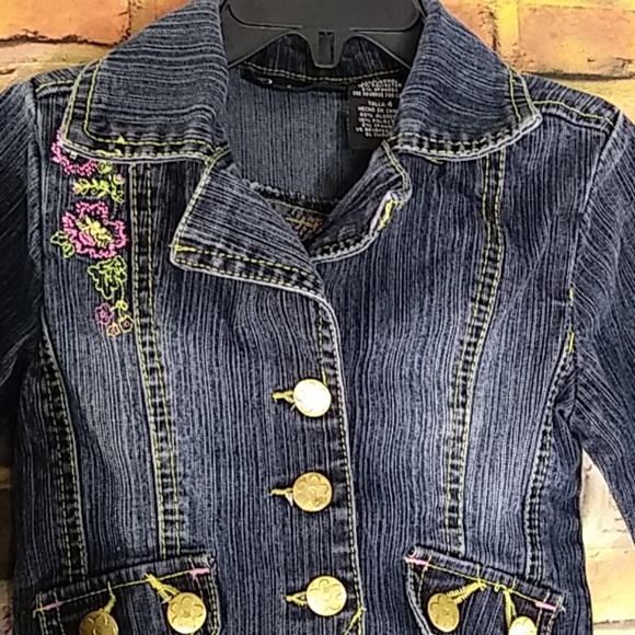 Baby doll Embroidered Denim Jacket 4 - Picture 4 of 7